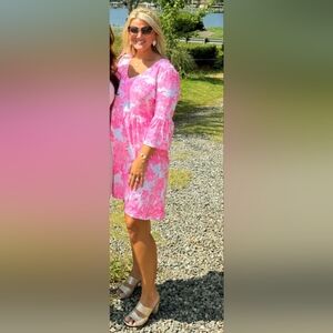 Lilly Pulitzer Pink and White Floral Dress